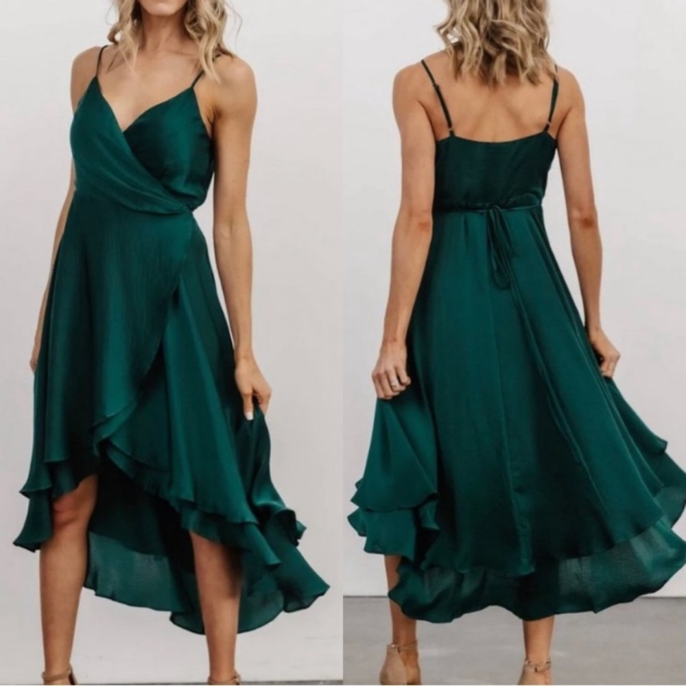 Baltic Born Steffi Tulip Wrap Dress Emerald Green Size XL NEW